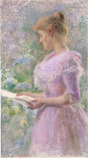 Woman Reading a Letter in the Garden, c1895. Creator: Marie Bertuch.