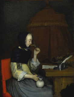Woman with Wine Glass, c1656-1657. Creator: Gerard Terborch II.