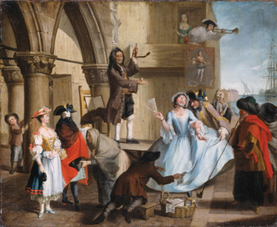 Venetian Jugglers in front of the Palace of the Doge, c1750-1760. Creator: Venetian Master.