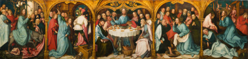 Predella of the High Altarpiece of the Dominican Church in Frankfurt, 1501. Creators: Hans Holbein the Elder, Jesus Christ.