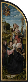 St Nicholas with Donors, 1500-1504. Creator: Master of Frankfurt.