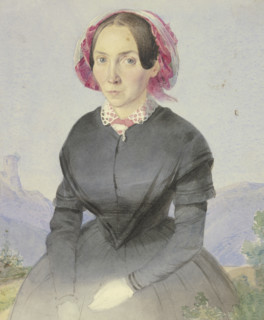 Portrait of the artist's sister, mid-19th century. Creator: Fritz Bamberger.