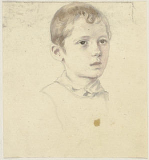 Boy's head to the right, c1830-1872. Creator: Jakob Becker.