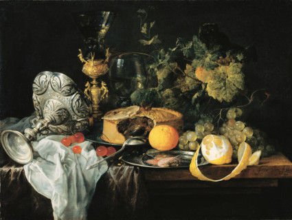 Sumptuous Still Life with Fruits, Pie and Goblets, 1651. Creator: Jan Davidsz de Heem.