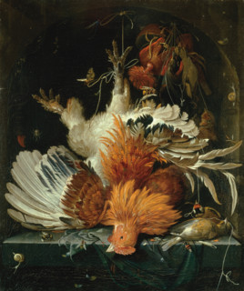 Still life with Dead Poultry, c1663-1664. Creator: Abraham Mignon.
