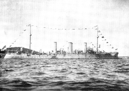 The German cruiser "Gefion," bound for Chinese Waters under Prince Henry of Prussia, 1898. Creator: Unknown.