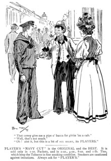 Advertisement for Player's "Navy Cut" tobacco, 1898.  Creator: Unknown.