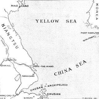 The Chinese Crisis: relative positions of the island of Chusan...and Kiao-Chao..., 1898. Creator: Carl Hentschel.