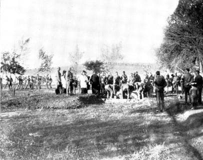 Burial of the late Sir Henry Havelock-Allan: at the graveside, 1898. Creator: Unknown.