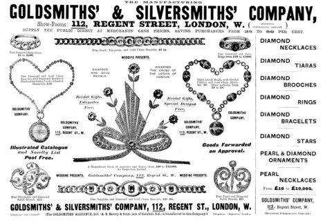 Advertisement for the Goldsmiths' & Silversmiths' Company, 1898. Creator: Unknown.