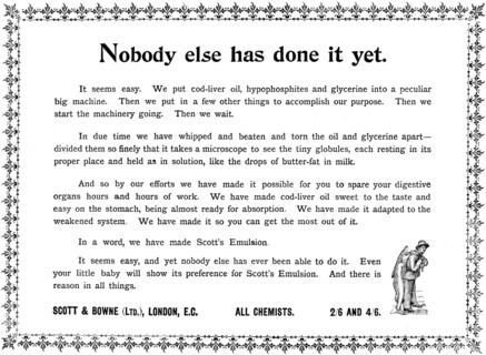 Advertisement for Scott's Emulsion, 1898. Creator: Unknown.
