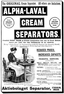 Advertisement for Alpha-Laval Cream Separators, 1898. Creator: Unknown.