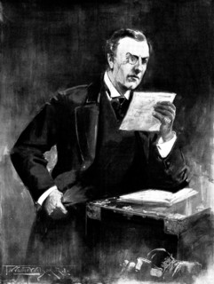 Mr. Chamberlain, Secretary of State for the Colonies, reading the telegrams from West Africa, 1898. Creator: Unknown.