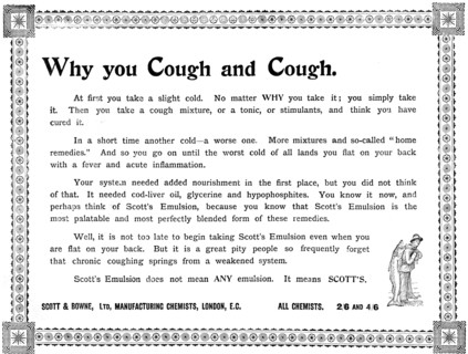 Advertisement for Scott's Emulsion, 1898. Creator: Unknown.