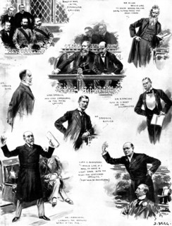 The Debate on the Army Estimates in the House of Commons, 1898. Creator: Unknown.
