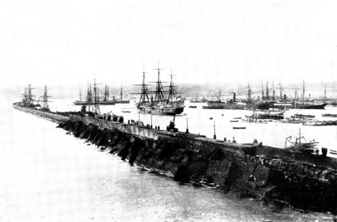 The Spanish-American War: the harbour of Las Palmas, the capital of Grand Canary, 1898. Creator: Charles Nanson.