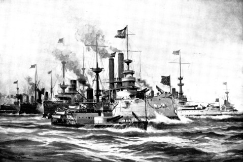 The Spanish-American War: vessels of the United States North Atlantic Squadron..., 1898. Creator: Unknown.