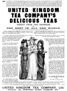 Advertisement for the United Kingdom Tea Company, 1898. Creator: Unknown.