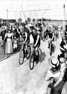 The Bicycle in Germany: a ring-taking contest, 1898. Creator: Unknown.
