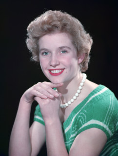 Portrait of a woman with green eyes, c1955.  Creator: Arthur Charles Kirby Ware.