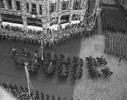 Day of the Coronation of Elizabeth II, Oxford Circus, London, 2nd June 1953.  Creator: Arthur Charles Kirby Ware.