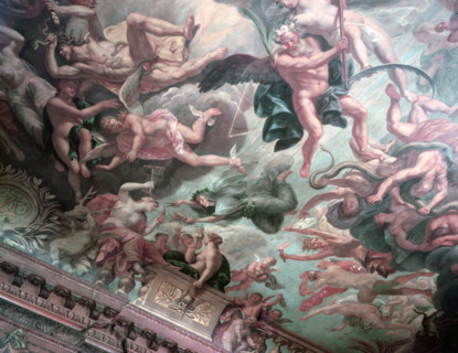 The ceiling of the State Dining Room, Chatsworth House, Derbyshire, c1955. Creator: Arthur Charles Kirby Ware.