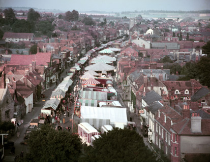 Mop Fair, High Street, Marlborough, Wiltshire c1960s. Creator: Arthur Charles Kirby Ware.