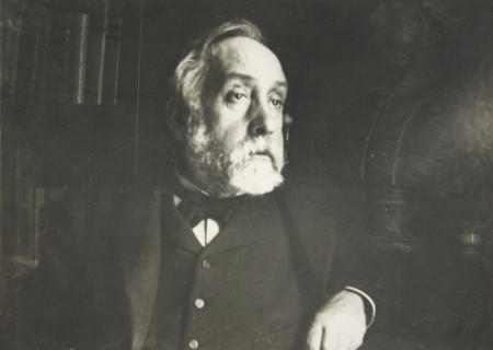 Self-portrait in library, c1895. Creator: Degas, Edgar (1834-1917).
