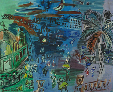 L'ancien casino de Nice, de nuit (The old casino in Nice at night), c1947. Creator: Dufy, Raoul (1877-1953).