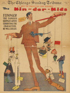 Comic strips from the series Kin-der-Kids. Chicago Tribune, 1906-1907. Creator: Feininger, Lyonel (1871-1956).