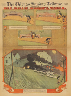Comic strips from the series Wee Willie Winkie's World. Chicago Tribune, 1906-1907. Creator: Feininger, Lyonel (1871-1956).