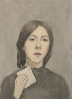 Self-Portrait with a letter, c1907-1909. Creator: John, Gwen (Gwendolen) (1876-1939).