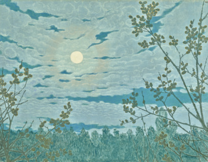 Moonlit landscape. Creator: Lindh, Bror (1877-1941).