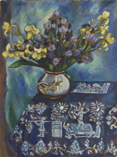 The blue tablecloth (Still life in blue), 1918. Creator: Pechstein, Hermann Max (1881-1955).