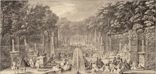 The Triumphal Arch Grove in the Gardens of Versailles, c1730. Creator: Rigaud, Jacques (1671-1754).