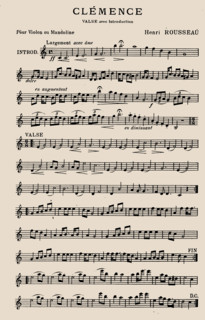 Sheet music of "Clémence", valse for violin and mandolin by Henri Rousseau, 1904. Creator: Rousseau, Henri Julien Félix (1844-1910).