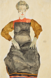 Woman in black apron, 1911. Creator: Schiele, Egon (1890-1918).