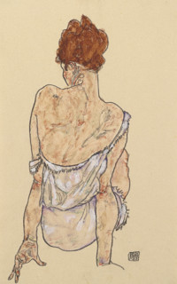 Seated woman in underwear, 1917. Creator: Schiele, Egon (1890-1918).