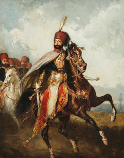 Equestrian Portrait of Mahmud II (1785-1839), Sultan of the Ottoman Empire, 1837. Creator: Schlesinger, Henry Guillaume (1814-1893).
