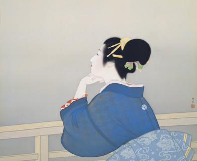 Woman Waiting for the Moon to Rise, 1944. Creator: Shoen, Uemura (1875-1949).