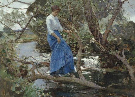 Crossing the Brook, 1913. Creator: Watson, Harry (1871-1946).