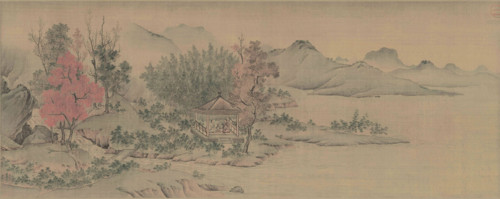 Tao Qian Admiring Chrysanthemums, 11th century. Creator: Zhao Lingrang (ca. 1070-after 1100).