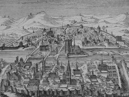 Perspective of the city of Paris in 1607, France, 1878.  Creator: Unknown.