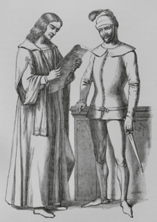 Notary and henchman in the 15th century, Italy, 1878. Creator: Unknown.