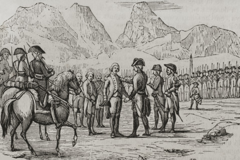 Degradation of the officers and soldiers of Montroig, War of Roussillon, (1793-1795), 1851.  Creator: Unknown.