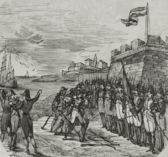 Surrender of San Sebastián, War of Roussillon, (1793-1795), 1794, (1851). Creator: Unknown.