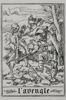 The Blind Man from "The Dance of Death", 1547, (1877).  Creator: Unknown.