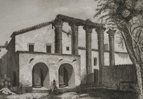 Ruins of the Temple of Diana in Mérida, Extremadura, Spain, 1852.  Creator: Unknown.