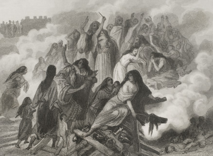 The Siege of Saguntum, Iberian Peninsula, 219 BC, (1852).  Creator: Unknown.