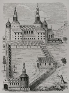 Abbey of Saint-Riquier, (Abbey of Saint-Richarius), France, 1612, (1877). Creator: Unknown.